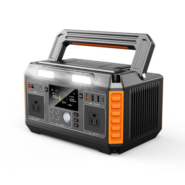 Helios Pro Portable Power Station - 600W Solar Generator with Wireless Charging, Lithium-ion Battery Pack 110V 520Wh Pure Sine Wave, Outdoor Emergency Backup
