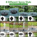 Helios Pro Solar Fountain with LED Lights –3.5W Floating Water Fountain with 8 Nozzles, 1200mAh Battery, and Epoxy Resin Design for Pool, Birdbaths, Ponds, and Gardens | SP33D - Image 3