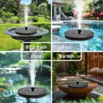 Helios Pro Solar Fountain with LED Lights –3.5W Floating Water Fountain with 8 Nozzles, 1200mAh Battery, and Epoxy Resin Design for Pool, Birdbaths, Ponds, and Gardens | SP33D - Image 8